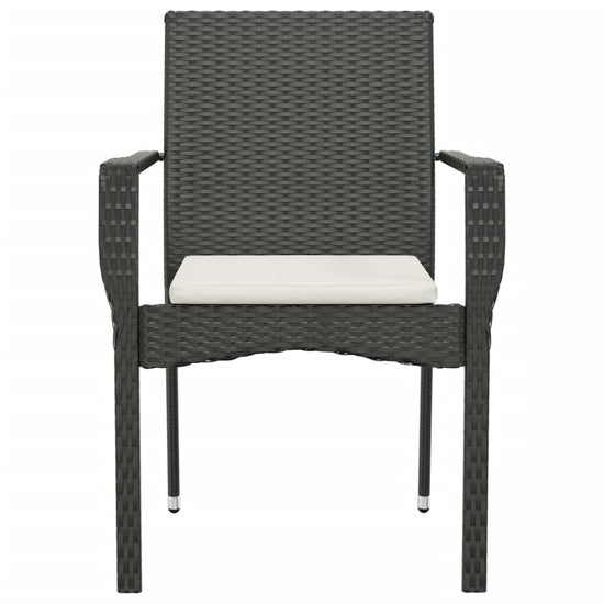 Tuinstoelen 2 st met kussens poly rattan zwart MeubelReus