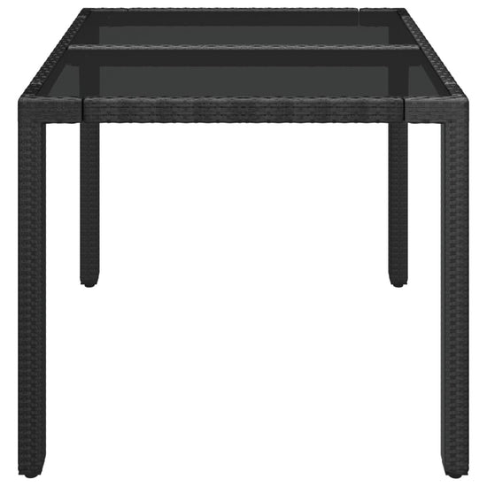 Tuintafel met glazen blad 90x90x75 cm poly rattan MeubelReus
