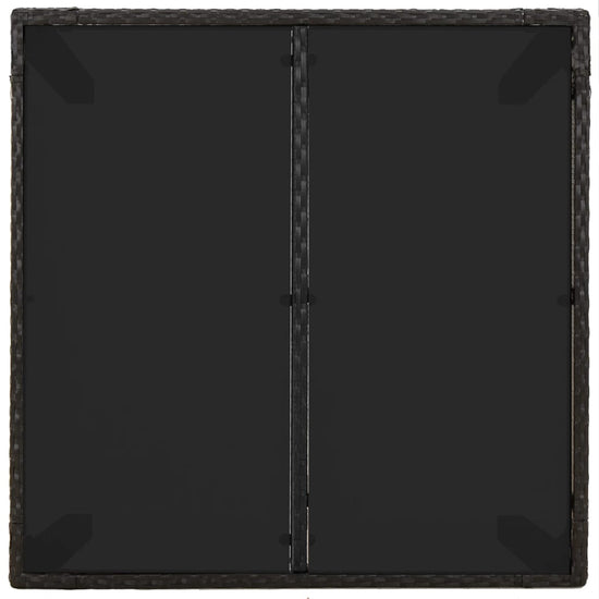 Tuintafel met glazen blad 90x90x75 cm poly rattan MeubelReus