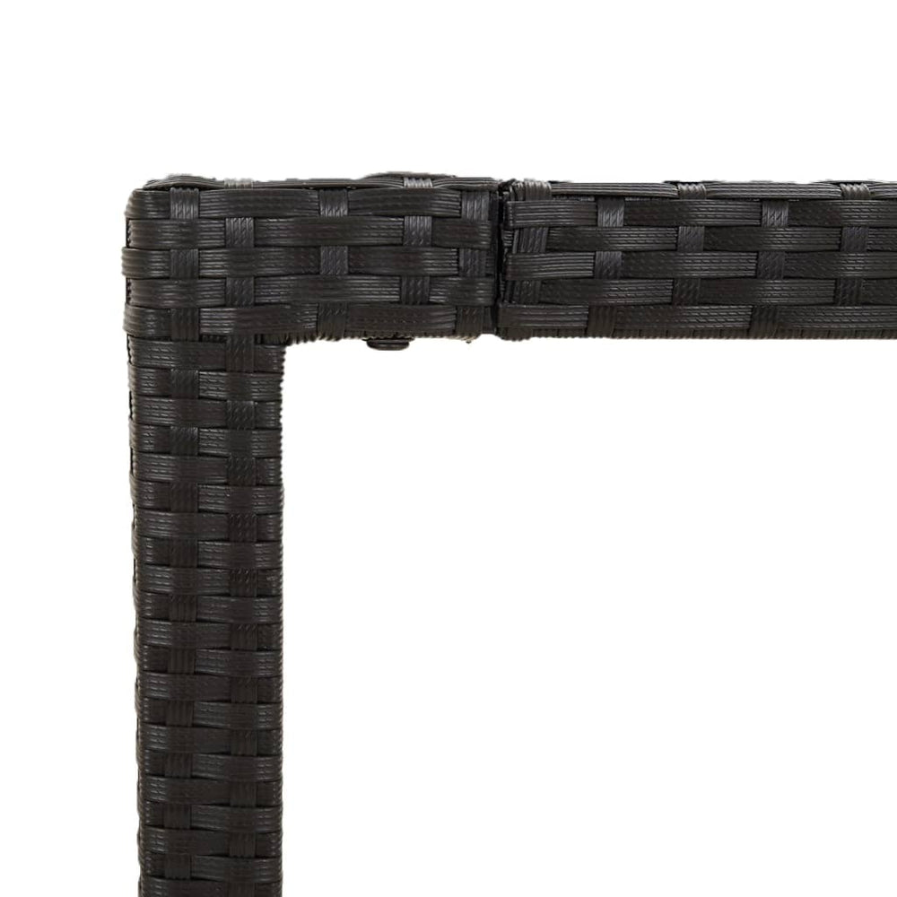 Tuintafel met glazen blad 150x90x75 cm poly rattan zwart MeubelReus