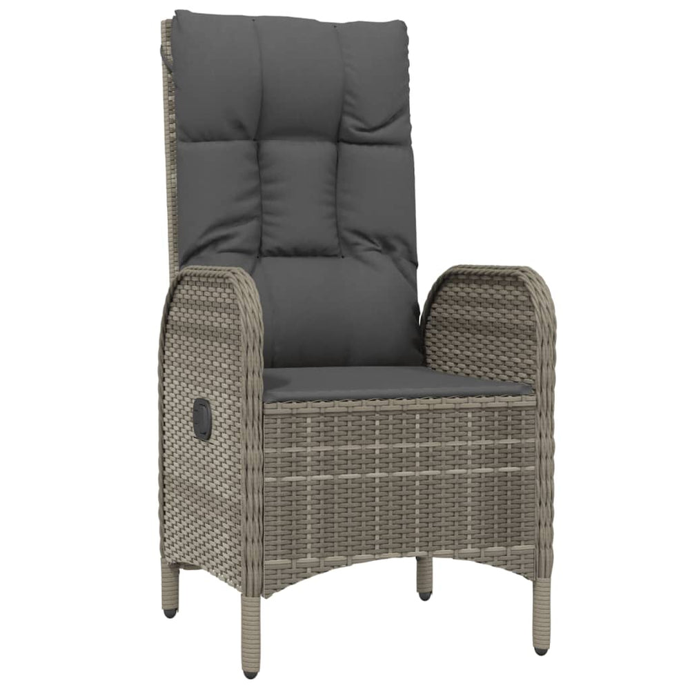 3-delige Loungeset met kussens poly rattan grijs MeubelReus