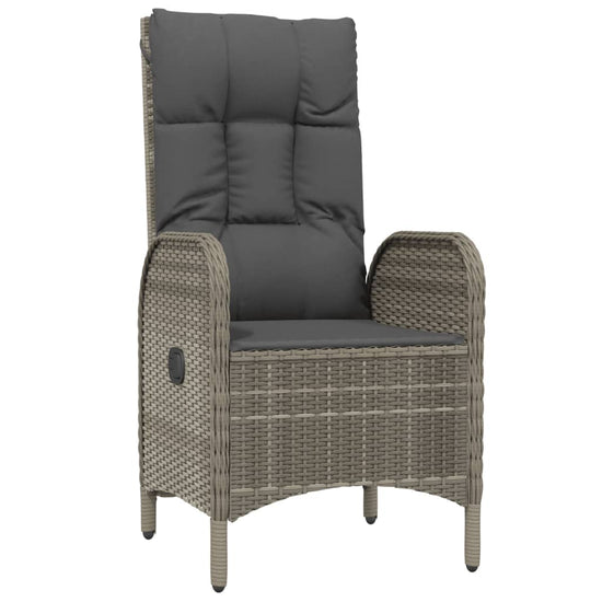 3-delige Loungeset met kussens poly rattan grijs MeubelReus