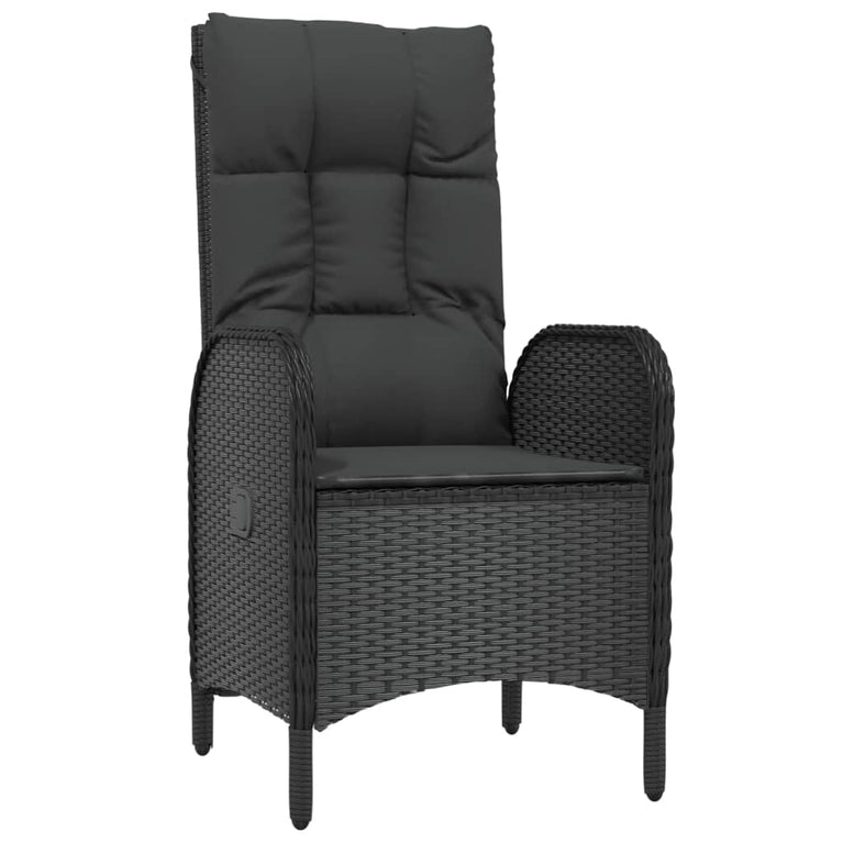 3-delige Loungeset met kussens poly rattan zwart MeubelReus