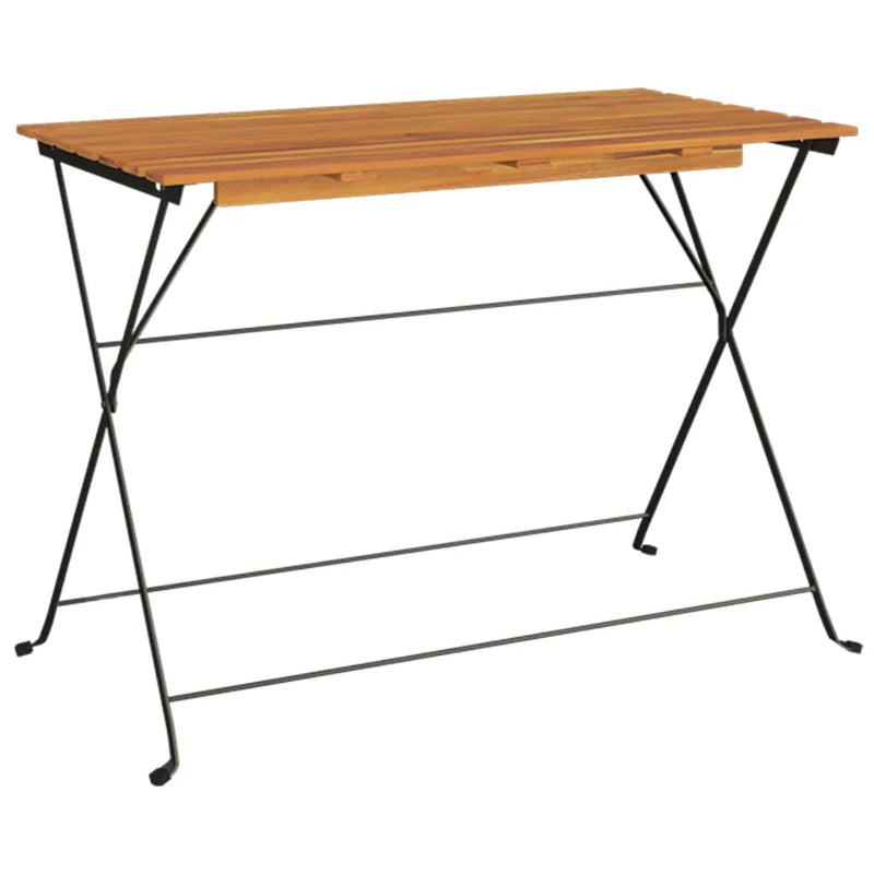 Bistrotafel inklapbaar 100x54x71 cm massief acaciahout en staal MeubelReus