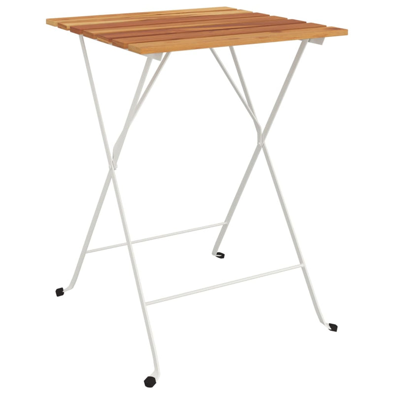 Bistrotafel inklapbaar 55x54x71 cm massief acaciahout en staal MeubelReus