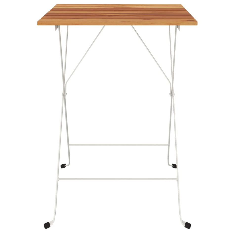 Bistrotafel inklapbaar 55x54x71 cm massief acaciahout en staal MeubelReus