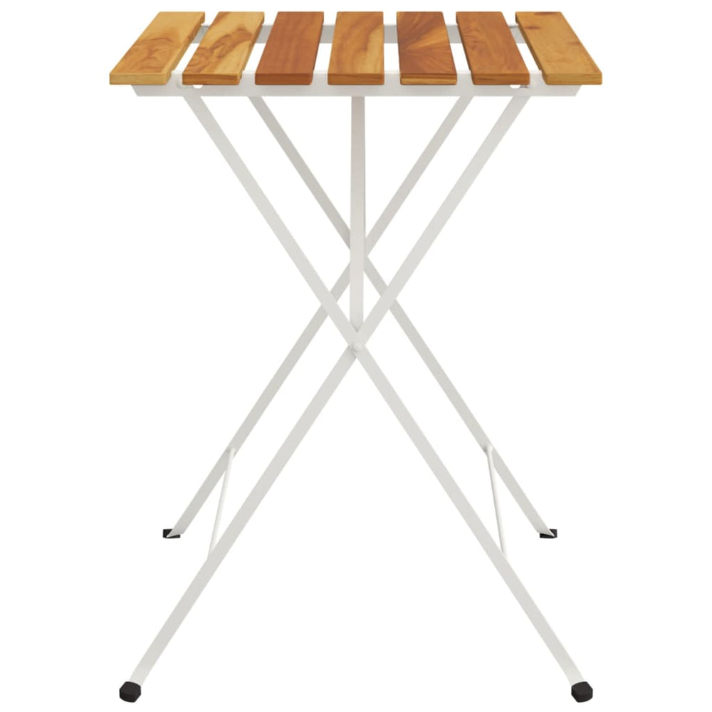 Bistrotafel inklapbaar 55x54x71 cm massief acaciahout en staal MeubelReus