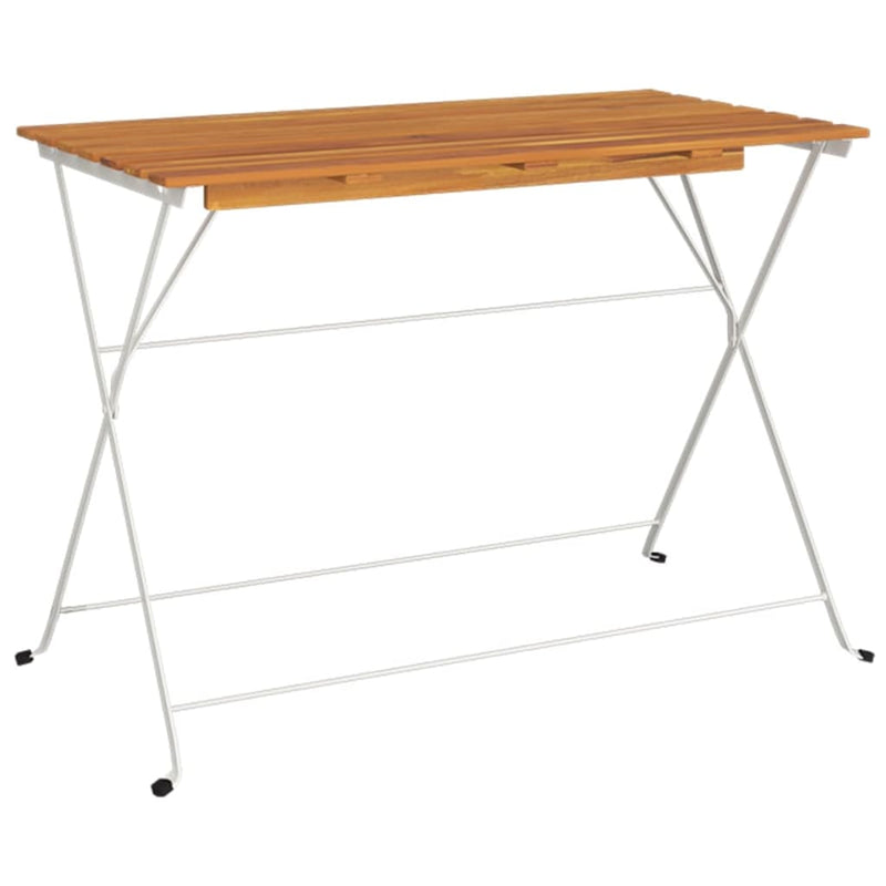 Bistrotafel inklapbaar 100x54x71 cm massief acaciahout en staal MeubelReus