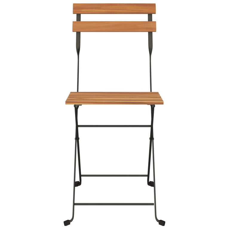 Bistrostoelen 4 st inklapbaar massief teakhout en staal MeubelReus