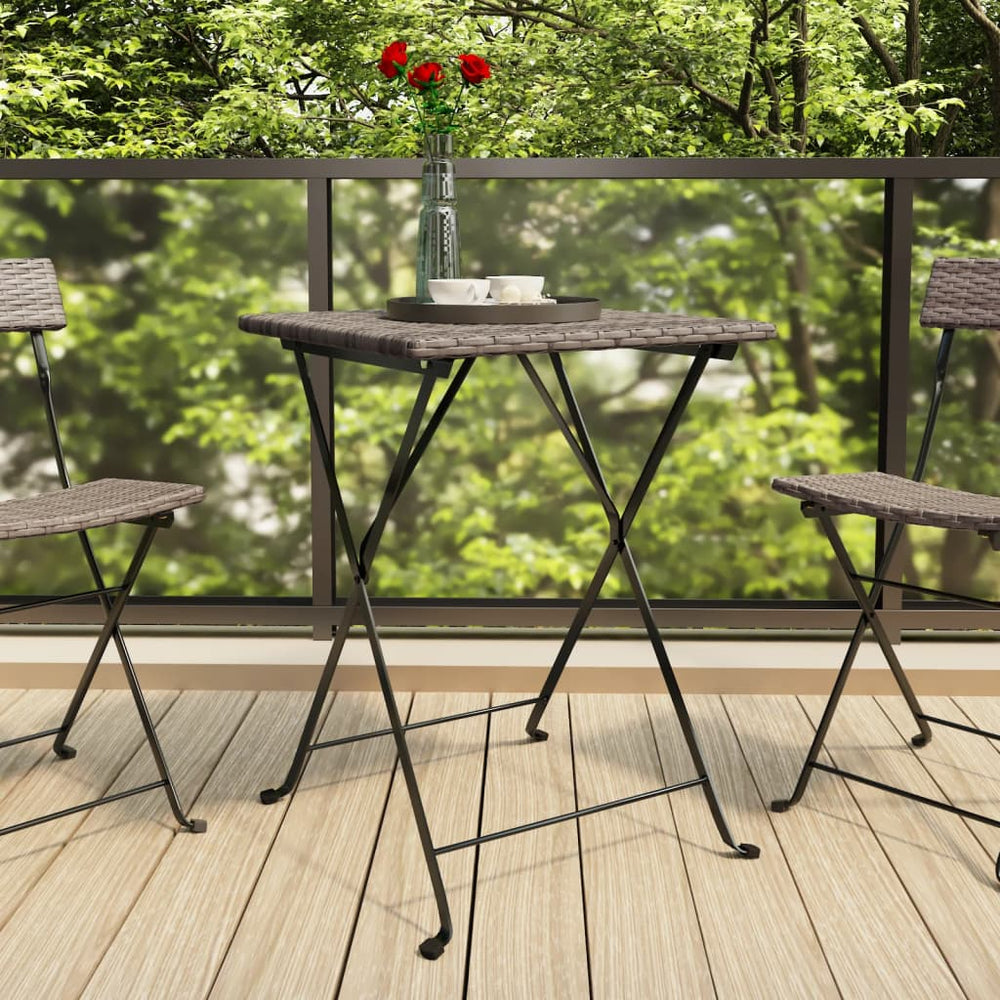 Bistrotafel inklapbaar 55x54x71 cm poly rattan grijs MeubelReus