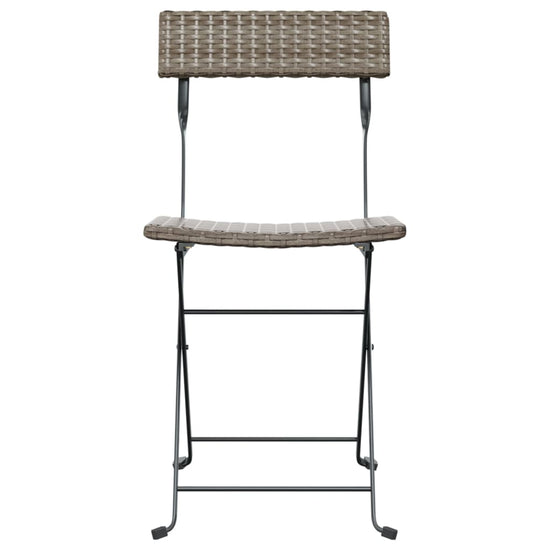 Bistrostoelen 2 st inklapbaar poly rattan en staal grijs MeubelReus