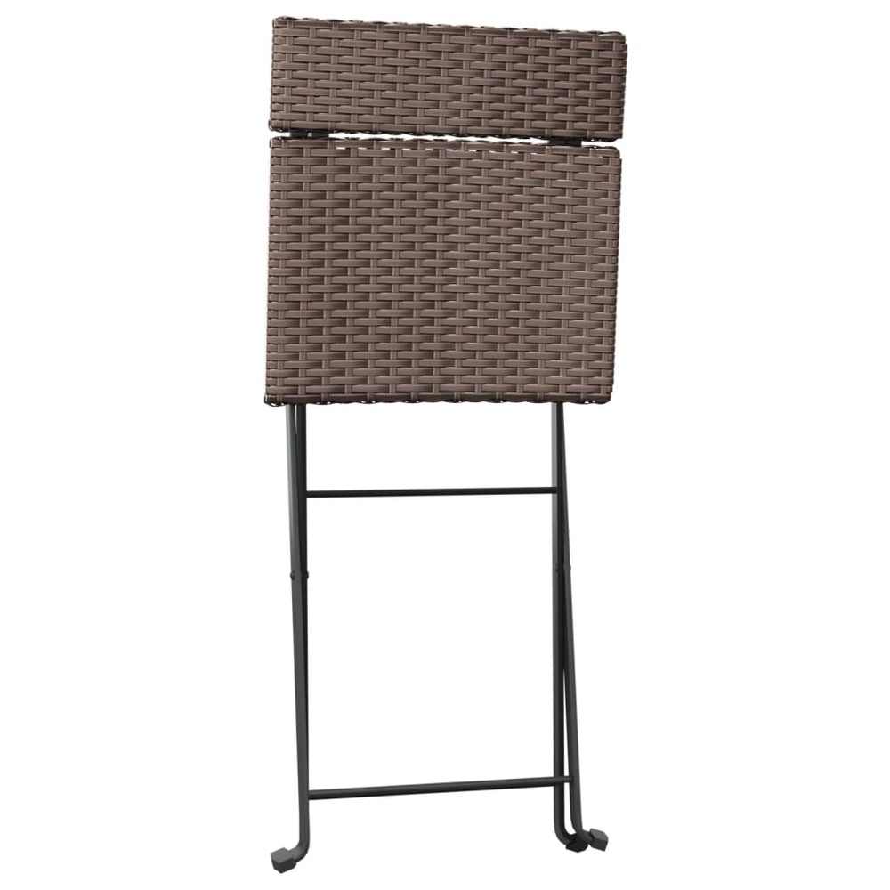 3-delige Bistroset inklapbaar poly rattan bruin MeubelReus