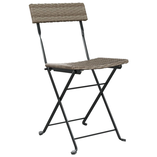 3-delige Bistroset inklapbaar poly rattan grijs MeubelReus