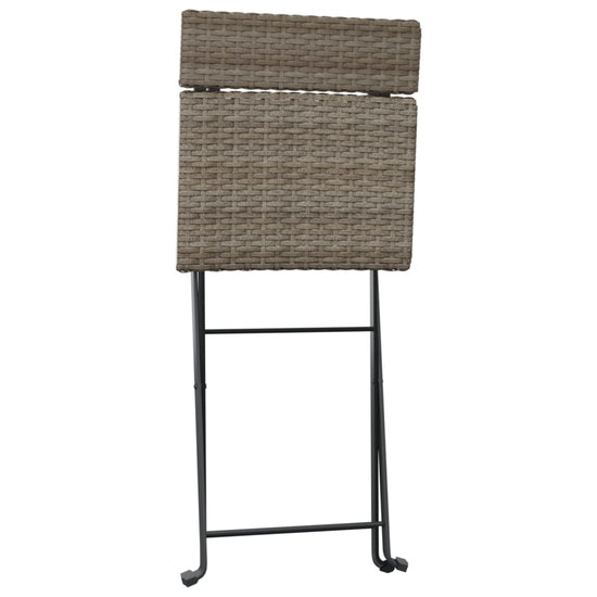 3-delige Bistroset inklapbaar poly rattan grijs MeubelReus