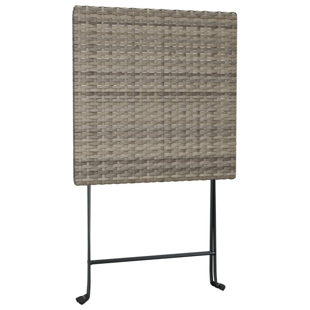 3-delige Bistroset inklapbaar poly rattan grijs MeubelReus