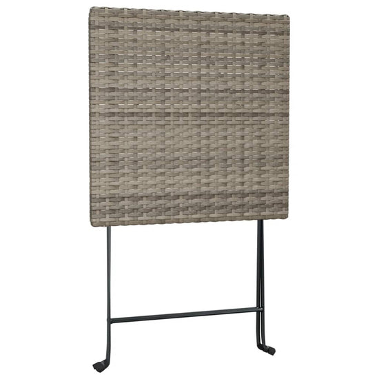 3-delige Bistroset inklapbaar poly rattan grijs MeubelReus