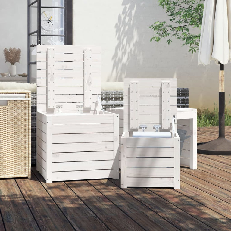 3-delige Tuinboxset massief grenenhout wit MeubelReus