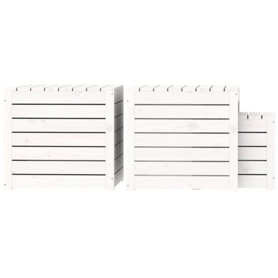 3-delige Tuinboxset massief grenenhout wit MeubelReus