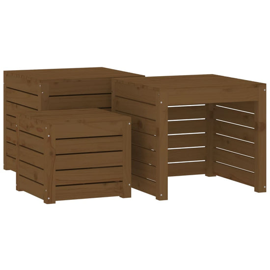 3-delige Tuinboxset massief grenenhout honingbruin MeubelReus