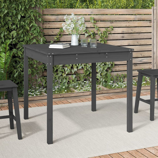 Tuintafel 82,5x82,5x76 cm massief grenenhout grijs MeubelReus