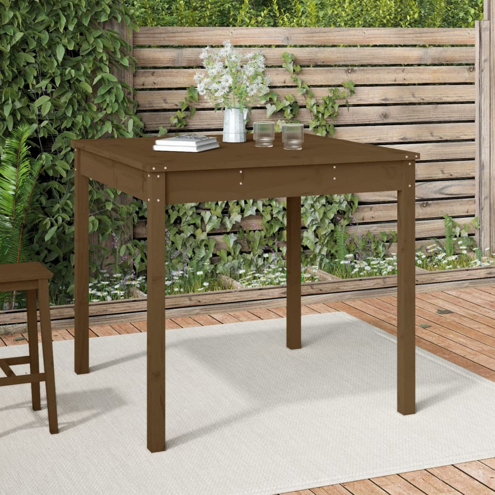 Tuintafel 82,5x82,5x76 cm massief grenenhout honingbruin MeubelReus