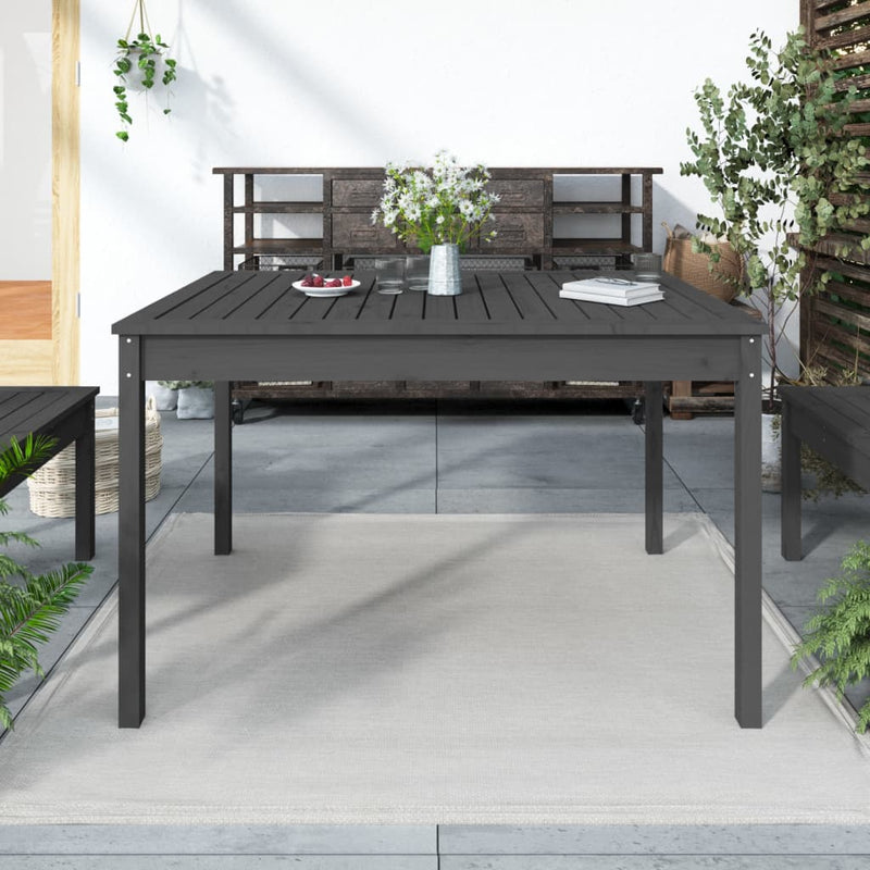 Tuintafel 121x82,5x76 cm massief grenenhout grijs MeubelReus
