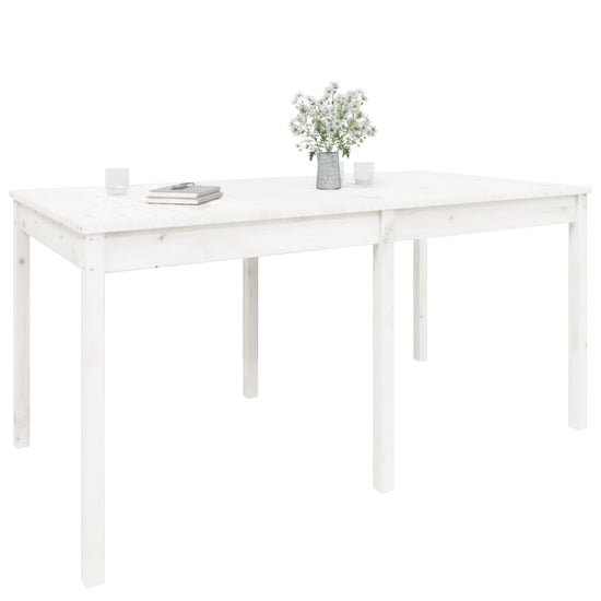 Tuintafel 159,5x82,5x76 cm massief grenenhout wit MeubelReus