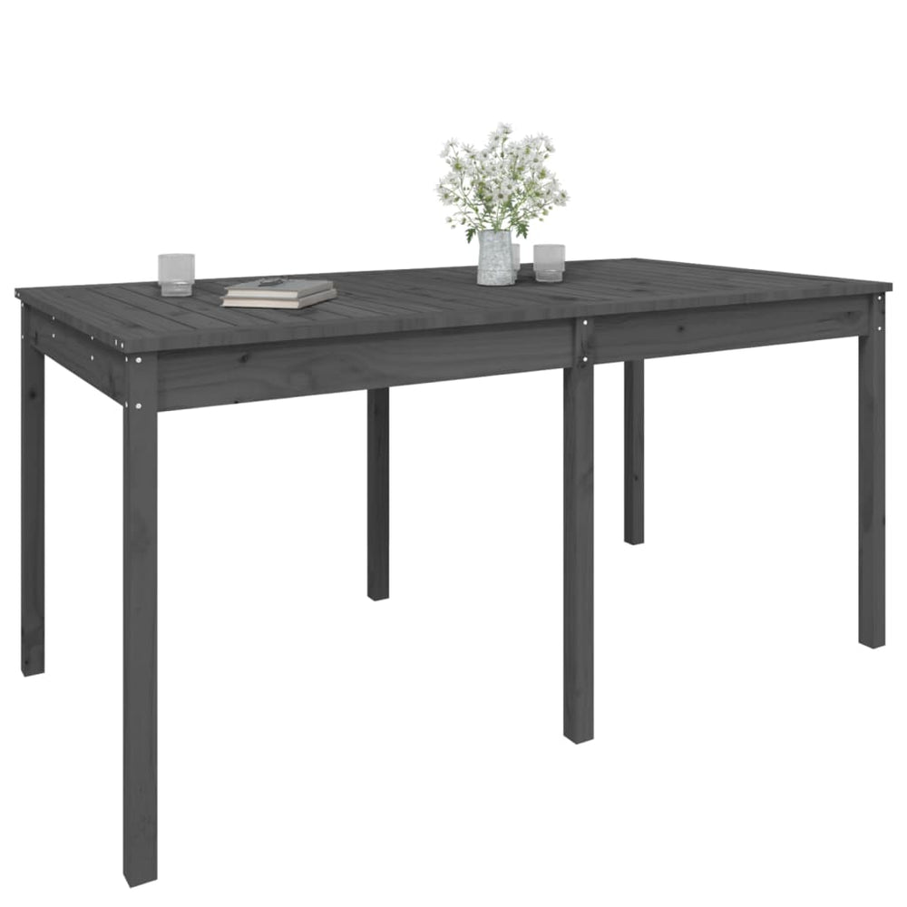 Tuintafel 159,5x82,5x76 cm massief grenenhout grijs MeubelReus