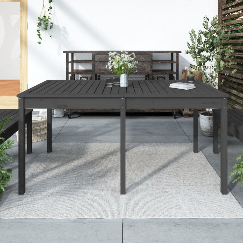 Tuintafel 159,5x82,5x76 cm massief grenenhout grijs MeubelReus