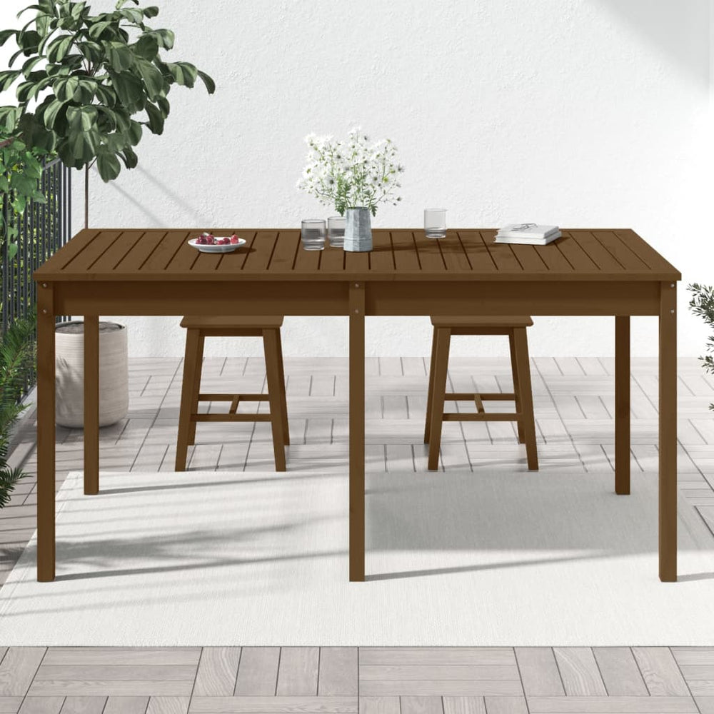Tuintafel 159,5x82,5x76 cm massief grenenhout honingbruin MeubelReus
