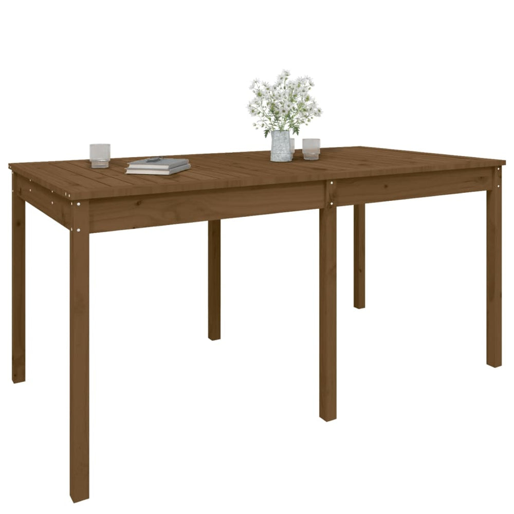 Tuintafel 159,5x82,5x76 cm massief grenenhout honingbruin MeubelReus