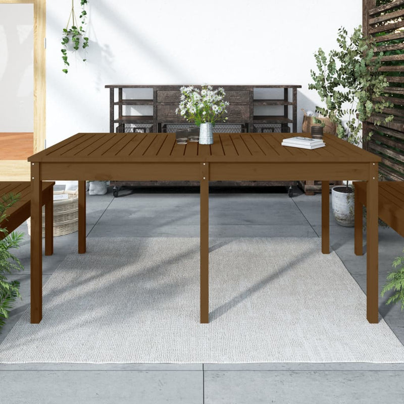 Tuintafel 159,5x82,5x76 cm massief grenenhout honingbruin MeubelReus