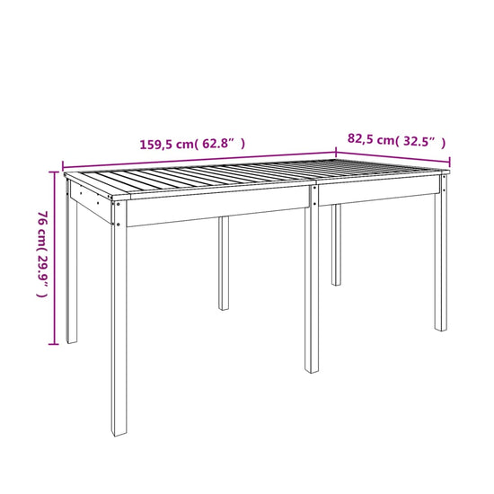 Tuintafel 159,5x82,5x76 cm massief douglashout MeubelReus