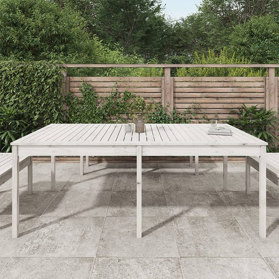 Tuintafel 203,5x100x76 cm massief grenenhout wit MeubelReus