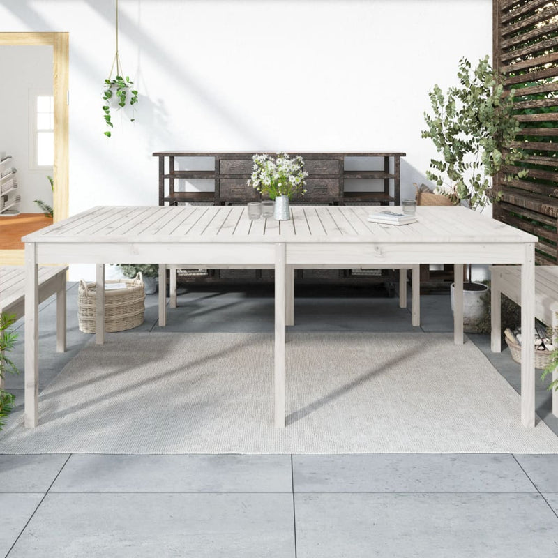 Tuintafel 203,5x100x76 cm massief grenenhout wit MeubelReus