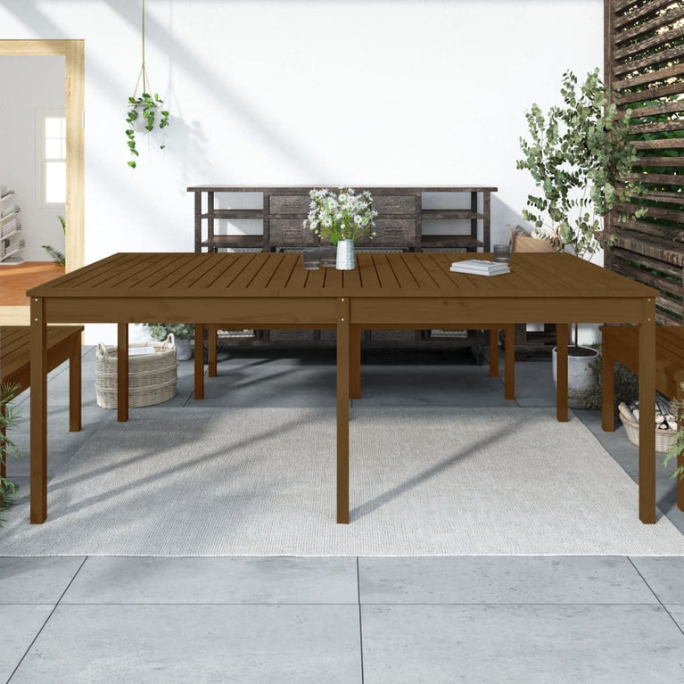 Tuintafel 203,5x100x76 cm massief grenenhout honingbruin MeubelReus