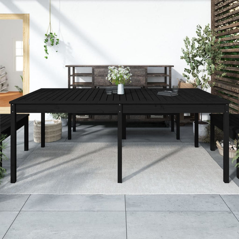 Tuintafel 203,5x100x76 cm massief grenenhout zwart MeubelReus