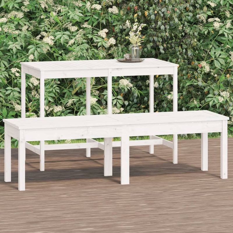 Tuinbank 2-zits 159,5x44x45 cm massief grenenhout wit MeubelReus