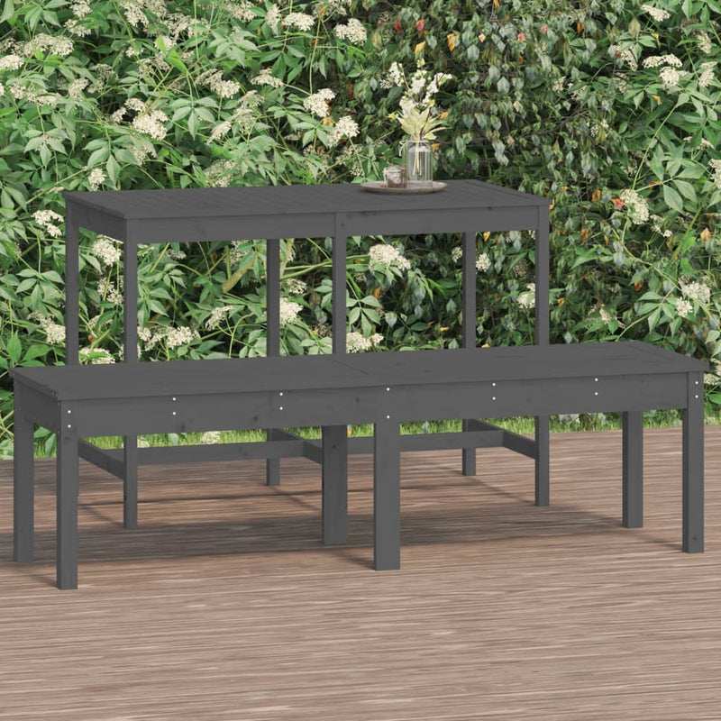 Tuinbank 2-zits 159,5x44x45 cm massief grenenhout grijs MeubelReus