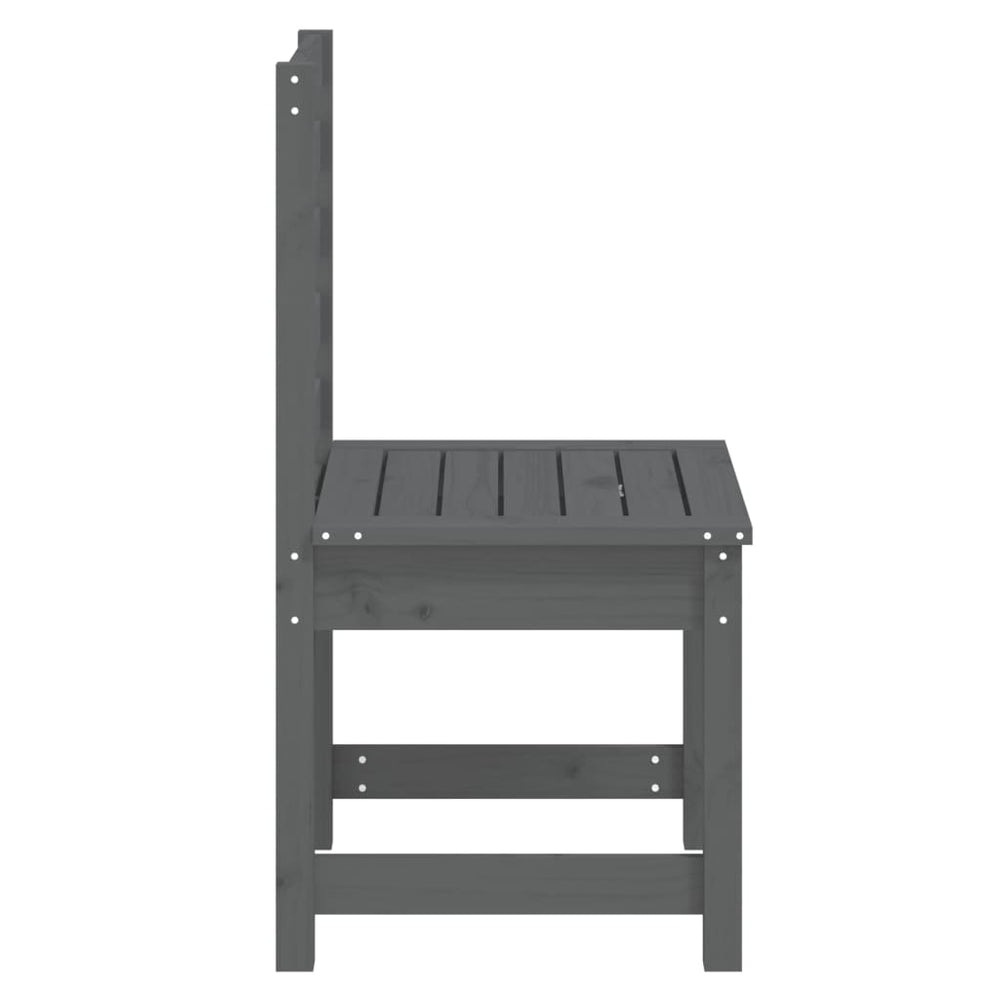 Tuinstoelen 2 st 40,5x48x91,5 cm massief grenenhout grijs MeubelReus