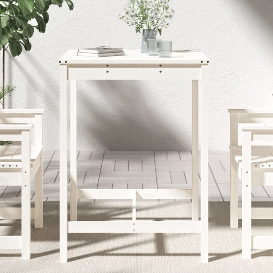 Tuintafel 82,5x82,5x110 cm massief grenenhout wit MeubelReus