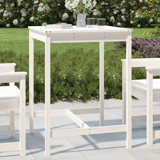 Tuintafel 82,5x82,5x110 cm massief grenenhout wit MeubelReus