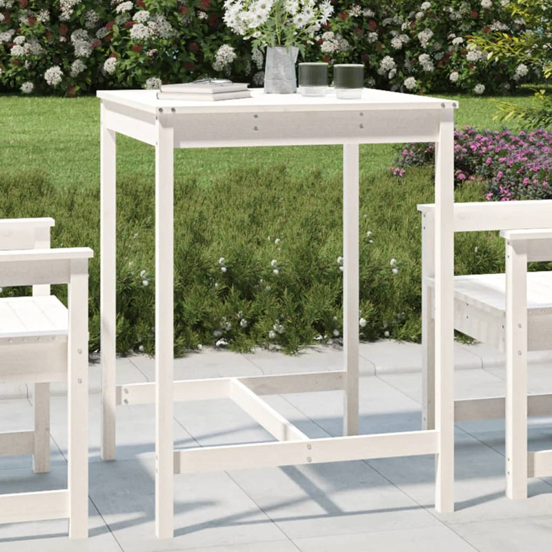 Tuintafel 82,5x82,5x110 cm massief grenenhout wit MeubelReus