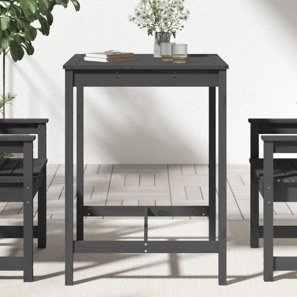 Tuintafel 82,5x82,5x110 cm massief grenenhout grijs MeubelReus
