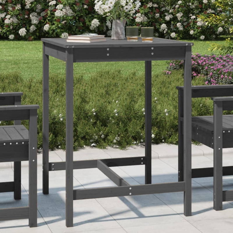 Tuintafel 82,5x82,5x110 cm massief grenenhout grijs MeubelReus