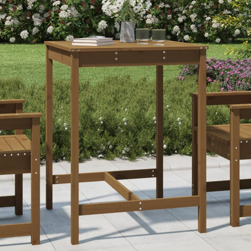 Tuintafel 82,5x82,5x110 cm massief grenenhout honingbruin MeubelReus