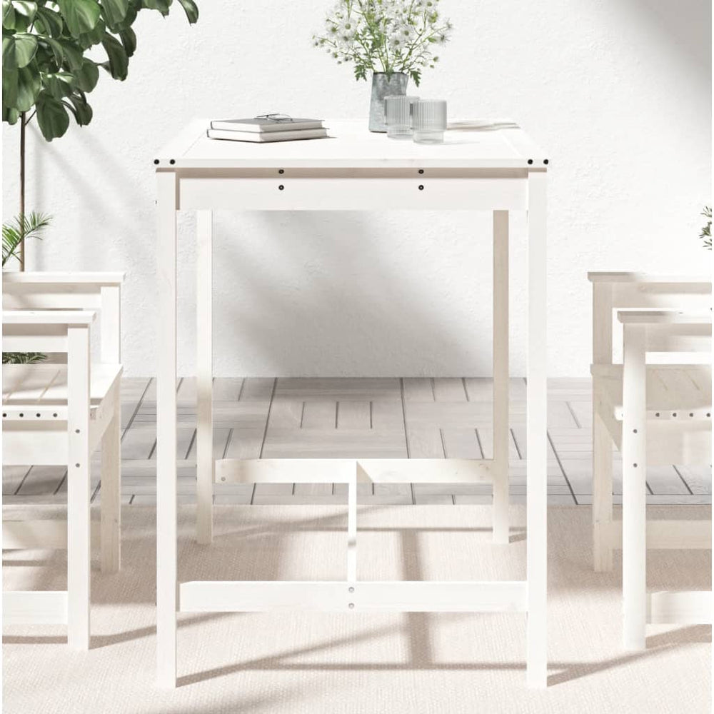 Tuintafel 121x82,5x110 cm massief grenenhout wit MeubelReus