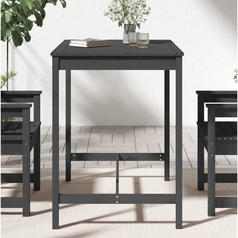 Tuintafel 121x82,5x110 cm massief grenenhout grijs MeubelReus