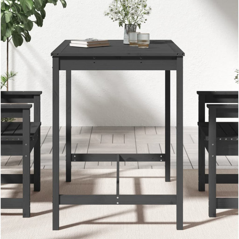 Tuintafel 121x82,5x110 cm massief grenenhout grijs MeubelReus