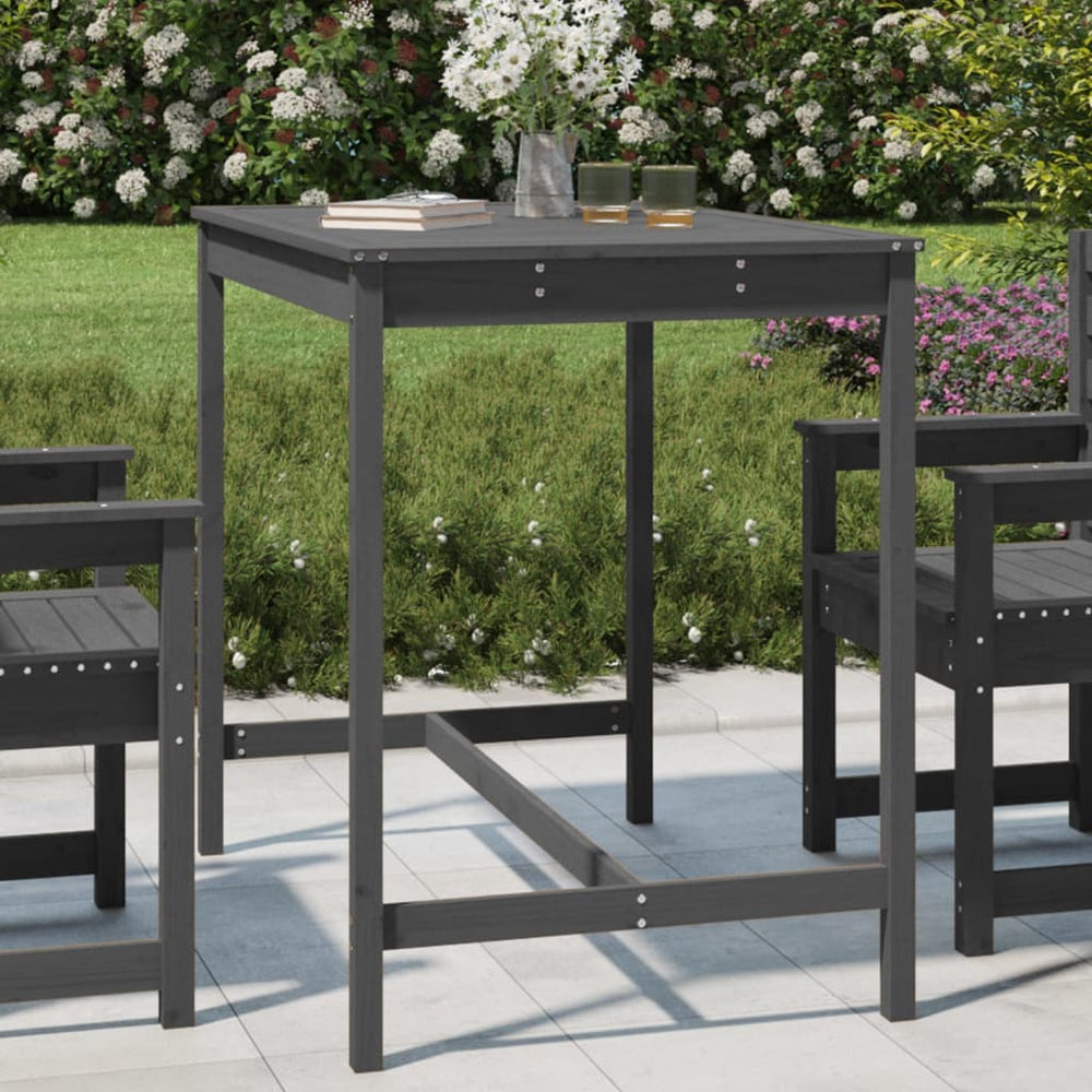 Tuintafel 121x82,5x110 cm massief grenenhout grijs MeubelReus